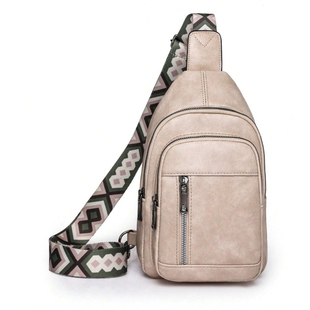 Luxe Vegan Leather Zip up Crossbody Back Pack Bag - Picture 3 of 16